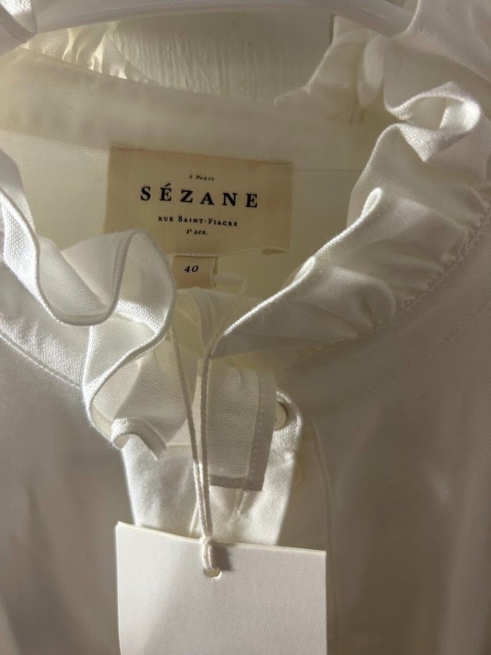 Sezane Erine Shirt Ecru Multicolored Embroidery - Size 8 (FR 4) New with Tags - Picture 3 of 4